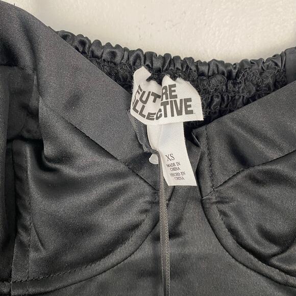 Future Collective Sweetheart Bubble‎ Satin Midi Dress Bustier Elegant Size XS - Picture 9 of 10